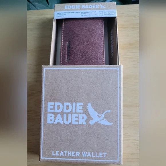 EDDIE BAUER Leather Bifold w/Money Clip Wallet.Nwt* - Picture 9 of 10